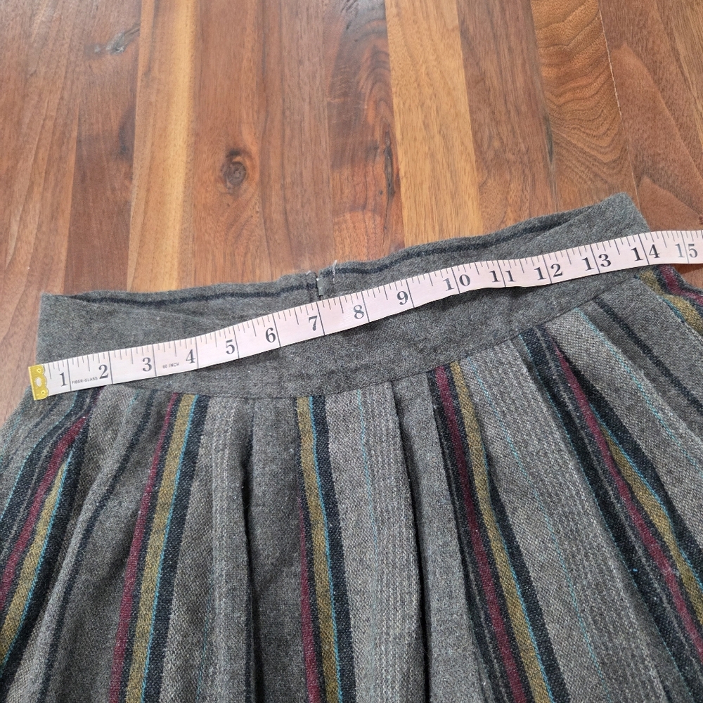 Vintage Claude Wool Blend Gray Striped Women's Skirt Junior SIZE 11/12 - Picture 4 of 6